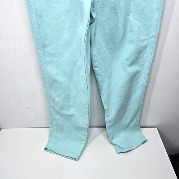 VTG MODA INTL Aqua Teal Denim OVERALLS Jumpsuit M USA 100% Cotton - Picture 6 of 10